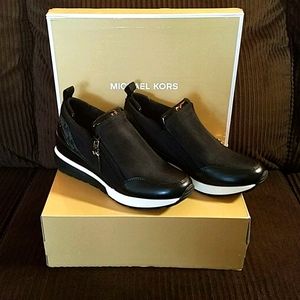 Michael Kors Audra Trainer Canvas Wedge 8.5